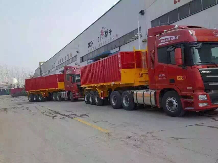 平板后翻半挂车